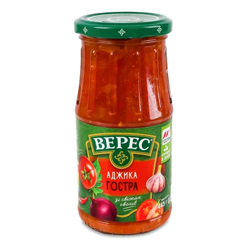 Аджика Гостра Стерилізована Верес Скляна Банка 445г