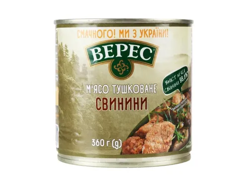 М'ясо тушковане свинини Верес з/б 360г