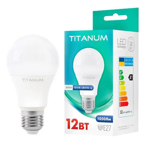 Лампа світлодіодна Titanum A60 12W E27 3000K