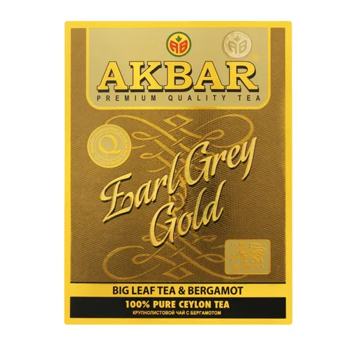 Чай чорний крупнолистовий з бергамотом Earl Grey Gold Akbar, 80г