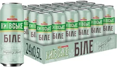 Упаковка пива Оболонь Київське біле нефільтроване 5%, 0.5л х 24 шт