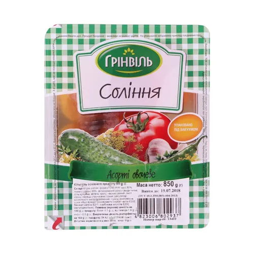 Соління Асорті овочеве Грінвіль лоток 850г