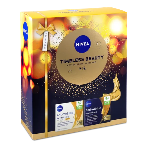 Крем Денний Проти Зморщок 55+ 50мл, Крем Нічний Проти Зморщок 55+ 50мл, Timeless Beauty Nivea 2шт