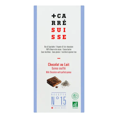 Шоколад молочний з повітряним кіноа Carre Suisse к/у 100г