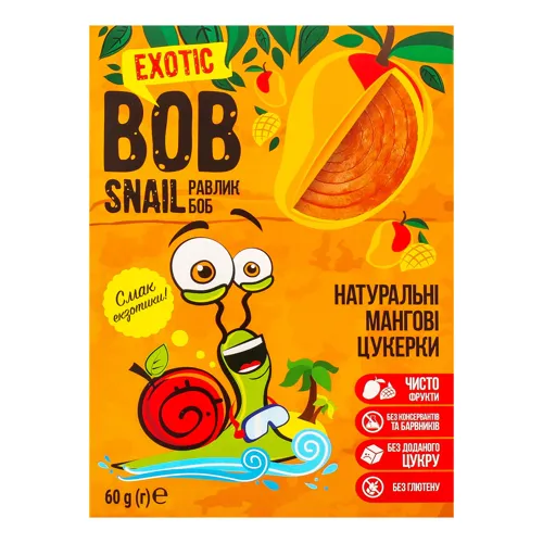 Цукерки фруктові Манго Bob Snail к/у 60г