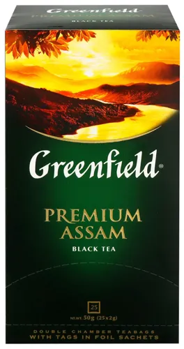 Чай чорний байховий дрібний Premium Assam Greenfield 25х2г