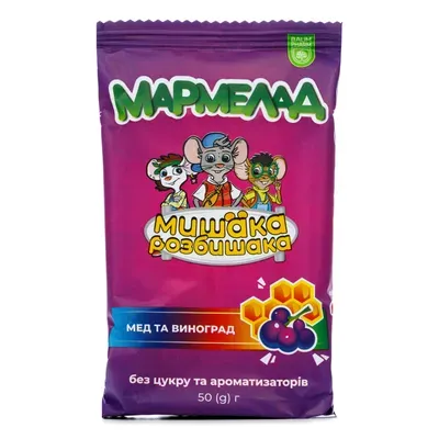 Мармелад медовий Baum Pharm Мишака Розбишака, виноград, 50г
