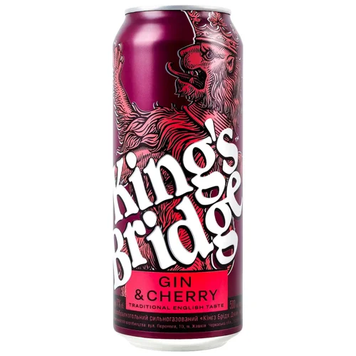 Напій слабоалкогольний King's Bridge Gin & Cherry 7% 0,33л