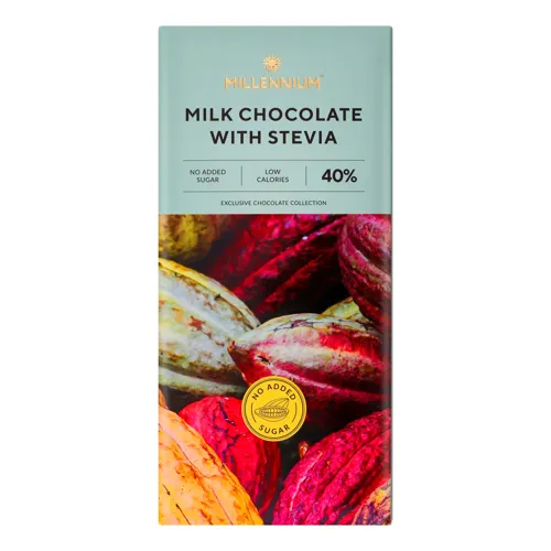 Шоколад 40% молочний зі стевією Millennium к/у 100г