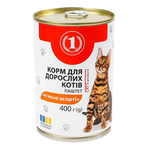 Корм Консервований Для Дорослих Котів М'ясне Асорті Паштет В/зб 400г