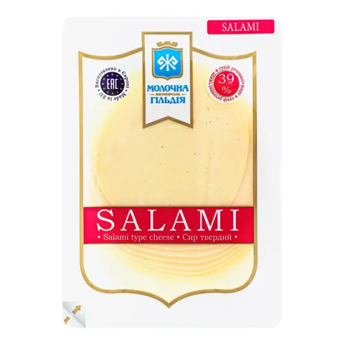 Сир 39% твердий Salami Молочна гільдія лоток 0.15кг