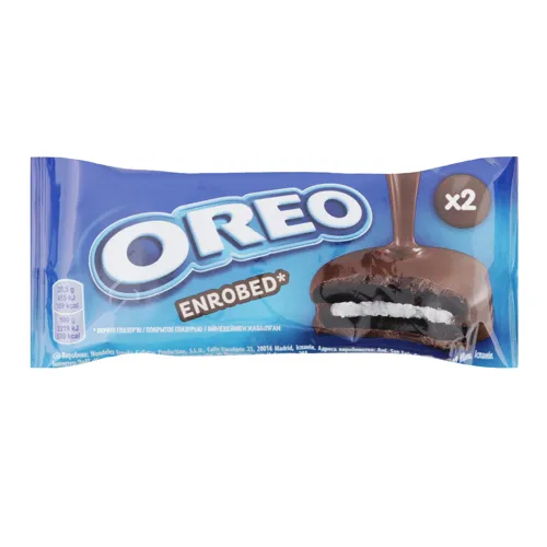Печиво з какао та начинкою із ванільним смаком, вкрите глазур'ю з какао Oreo м/у 2х20.5г