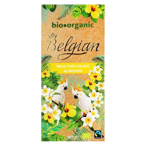 Шоколад молочний Belgian з мигдалем 90г