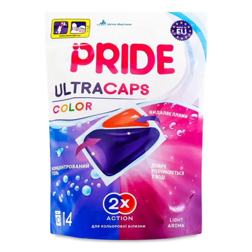 Миючий Концентрований Засіб 2в1 Ultracaps Color Pride, 14 шт