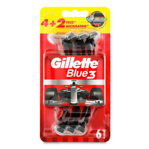 Бритвені станки одноразові Gillette Blue 3, 6 шт