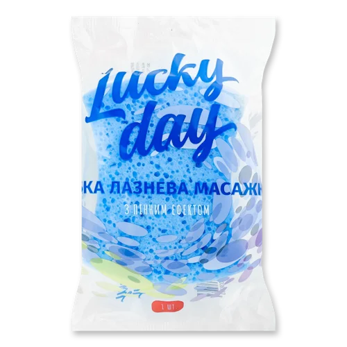 Губка Лазнева Масажна З Пінним Ефектом Lucky Day, В/ґ, 1шт