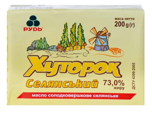 Масло 73% солодковершкове селянське Селянський Хуторок Рудь м/у 200г
