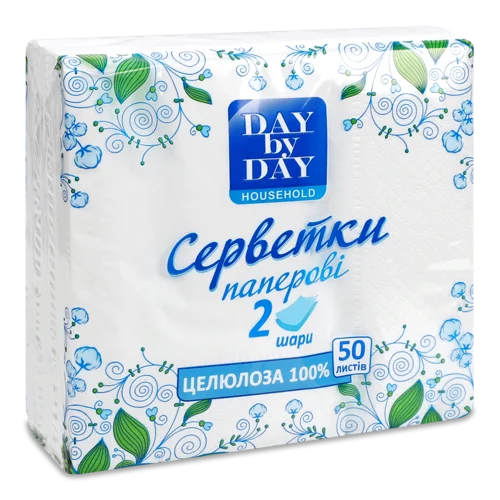 Паперові Серветки 2-Шарові Day by Day, 50 шт