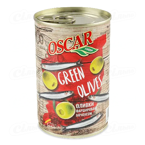Оливки Oscar фаршировані анчоусами 300мл