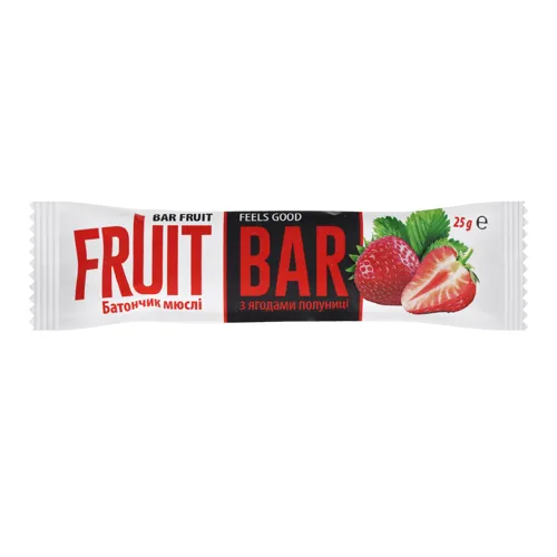 Батончик-мюслі з ягодами полуниці Fruit Bar м/у 25г
