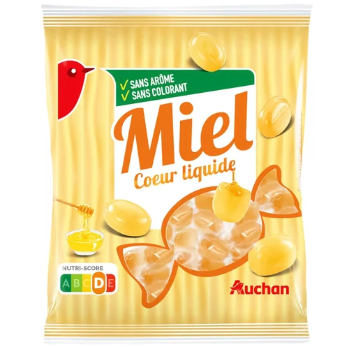 Цукерки Auchan з медовою начинкою 200г