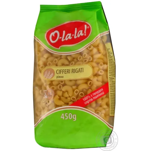 Макаронні вироби O-la-la! Cifferi Rigati 450г