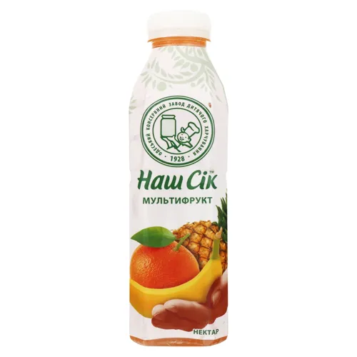 Нектар мультифруктовий неосвітлений Наш сік 0.5л