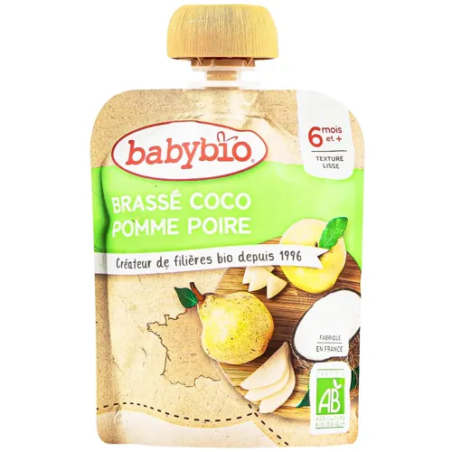 Десерт Babybio з яблуком та грушею з кокосового молока 85г