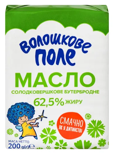 Масло 62.5% бутербродне солодковершкове Волошкове поле м/у 200г