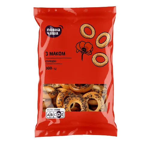 Сушки «Повна Чаша»® солодкі з маком, 300г