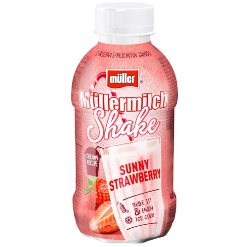 Молочний шейк Muller 400 г Полуничний чізкейк 3,3% (Німеччина)