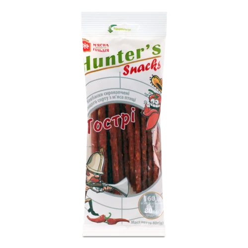 Ковбаски Гострі З М'яса Птиці, В/к, М'ясна Гільдія, 80г