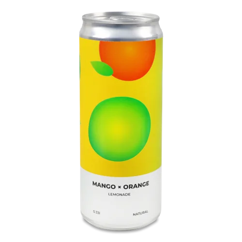 Напій Безалкогольний Середньогазований Mango Х Orange Лимонад Underwood, з/б 0.33л