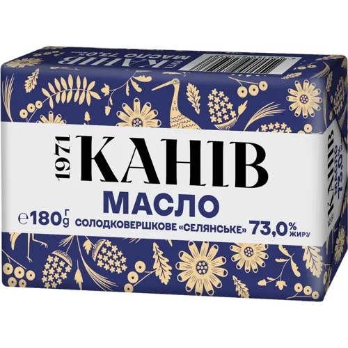 Масло Канів 1971 Селянське солодковершкове 73 % 180г