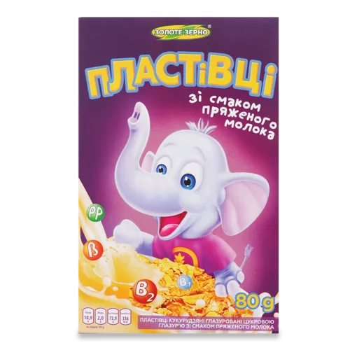 Кукурудзяні Пластівці Глазуровані Цукровою Глазур'ю Зі Смаком Пряженого Молока, к/у 80г