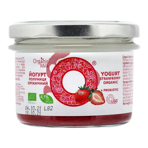 Йогурт 4.1% Полуниця Organic Milk с/б 200г
