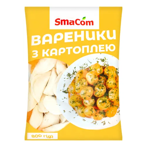 Вареники з картоплею та грибами SmaCom м/у 800г