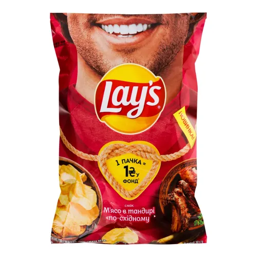 Чіпси картопляні М'ясо в тандирі По-східному Lays м/у 120г