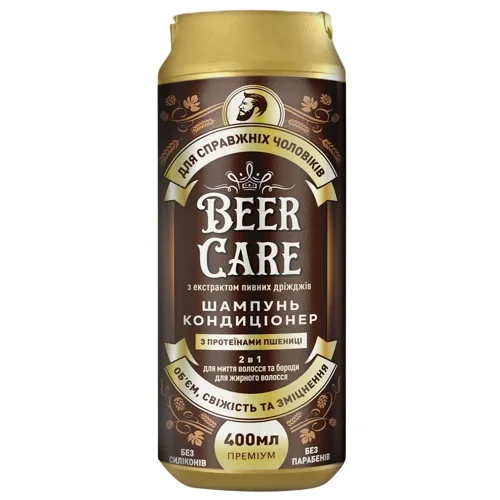 Шампунь-кондиціонер Beer Care Об'єм, свіжість та зміцнення з протеїнами пшениці 2в1 400мл