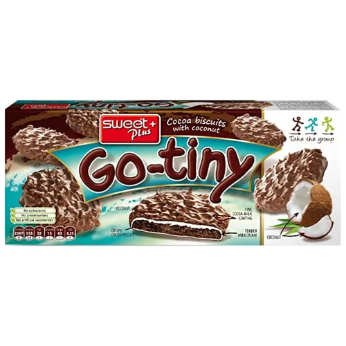 Печиво Sweet Plus Go-Tiny з молочним кремом та кокосовою стружкою 130г