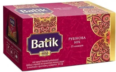 Чай чорний Batik Gold Рубінова Ніч 25 пакетиків