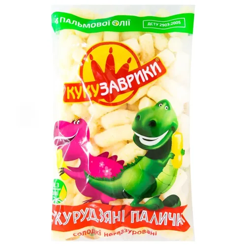 Палички кукурудзяні Кукузаврики солодкі неглазуровані, 80г