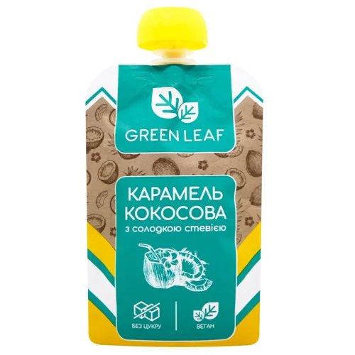 Карамель Green Leaf кокосова з солодкою стевією 90г