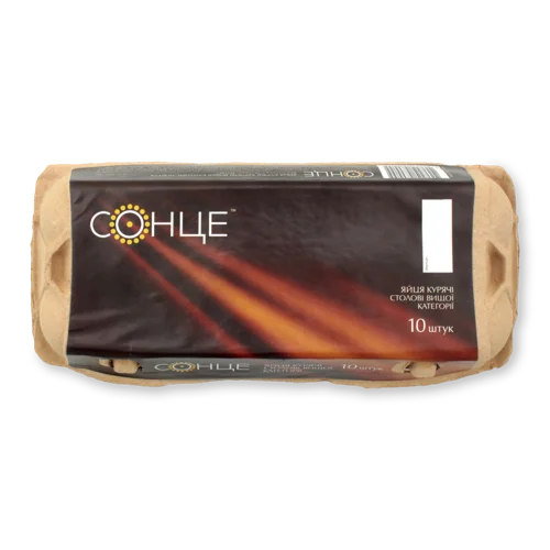 Яйця Курячі Вищого Ґатунку Сонце, к/у, 10 шт