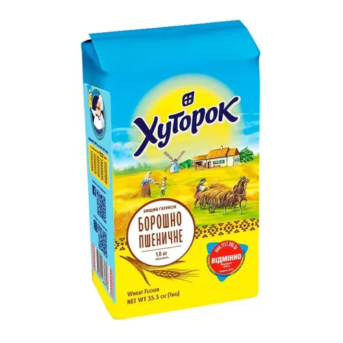 Борошно Хуторок пшеничне вищого ґатунку 1,8 кг
