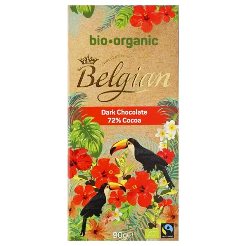 Шоколад Belgian Organic чорний 72% 90г