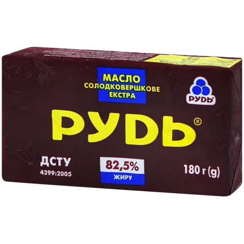 Масло Рудь солодковершкове екстра 82,5% 180г