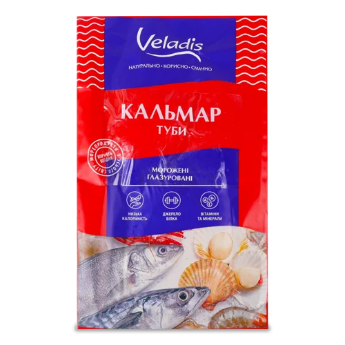 Кальмар Туби Морожені Глазуровані В/ґ, 1 кг