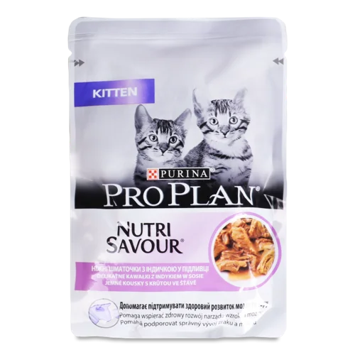 Корм Консервований Для Кошенят З Індичкою Nutri Savor Kitten Pro Plan, з/б 85г