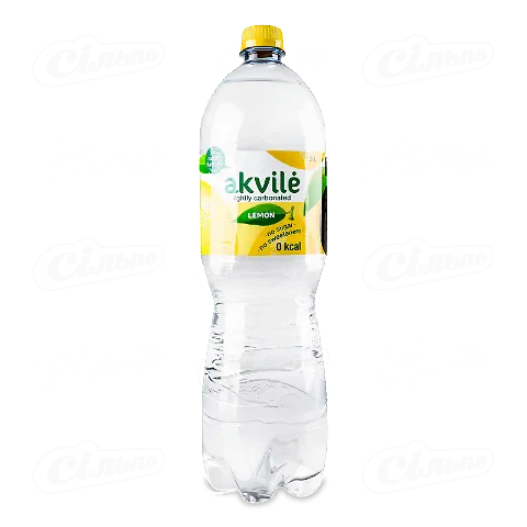 Вода мінеральна Akvile зі смаком лимона слабогазована, 1,5л